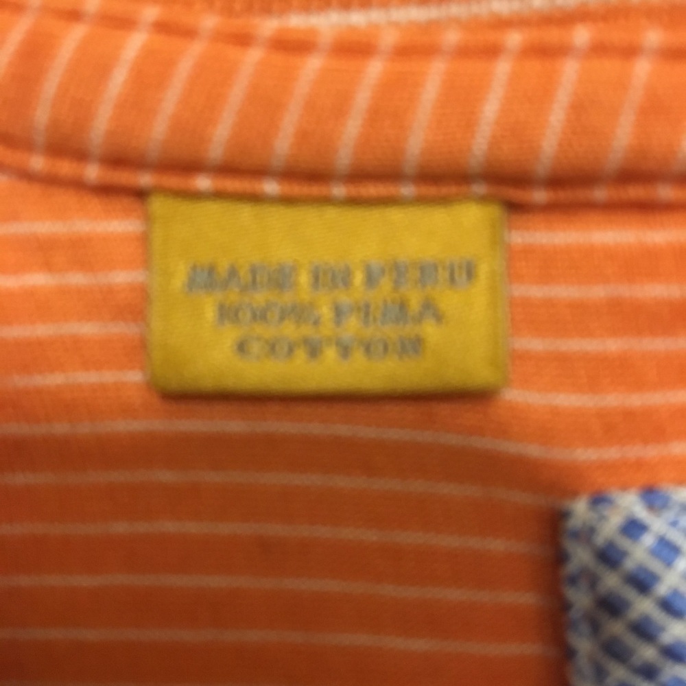 Robert Talbott Orange Striped Collared Polo Shirt - image 4